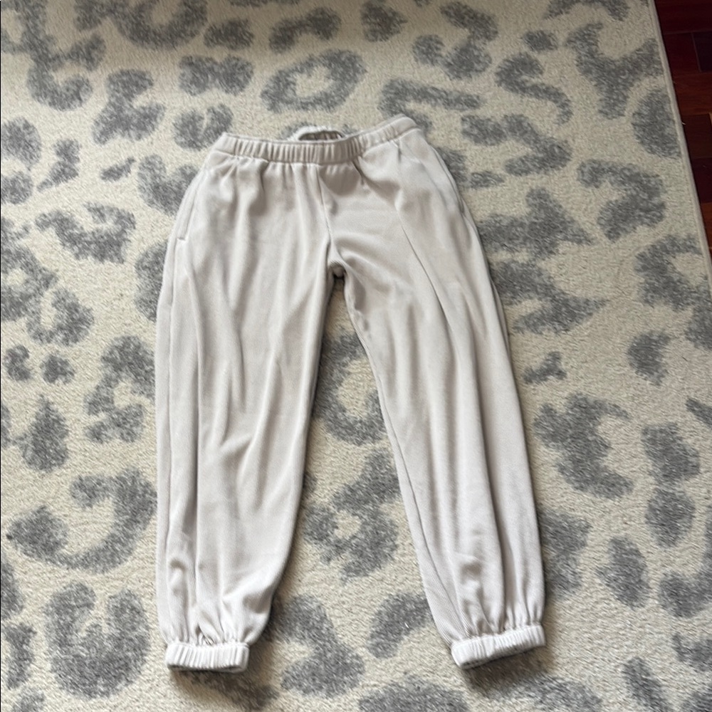 Womens Cream Jogger Pants